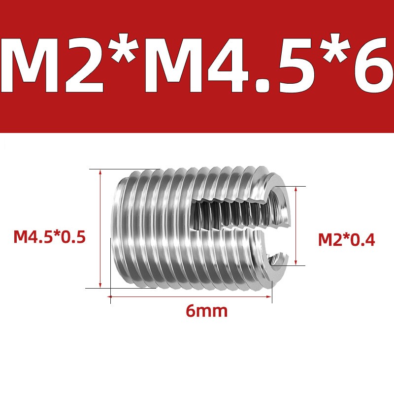 Slotted Self Tapping Threaded Inserts AN 335 External and Internal Thread M2-M20