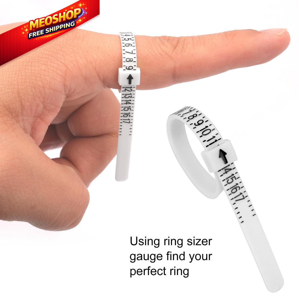 TUNQISM10 Pcs Ring Sizer Measuring Tool Set Includes Gauge, 3
