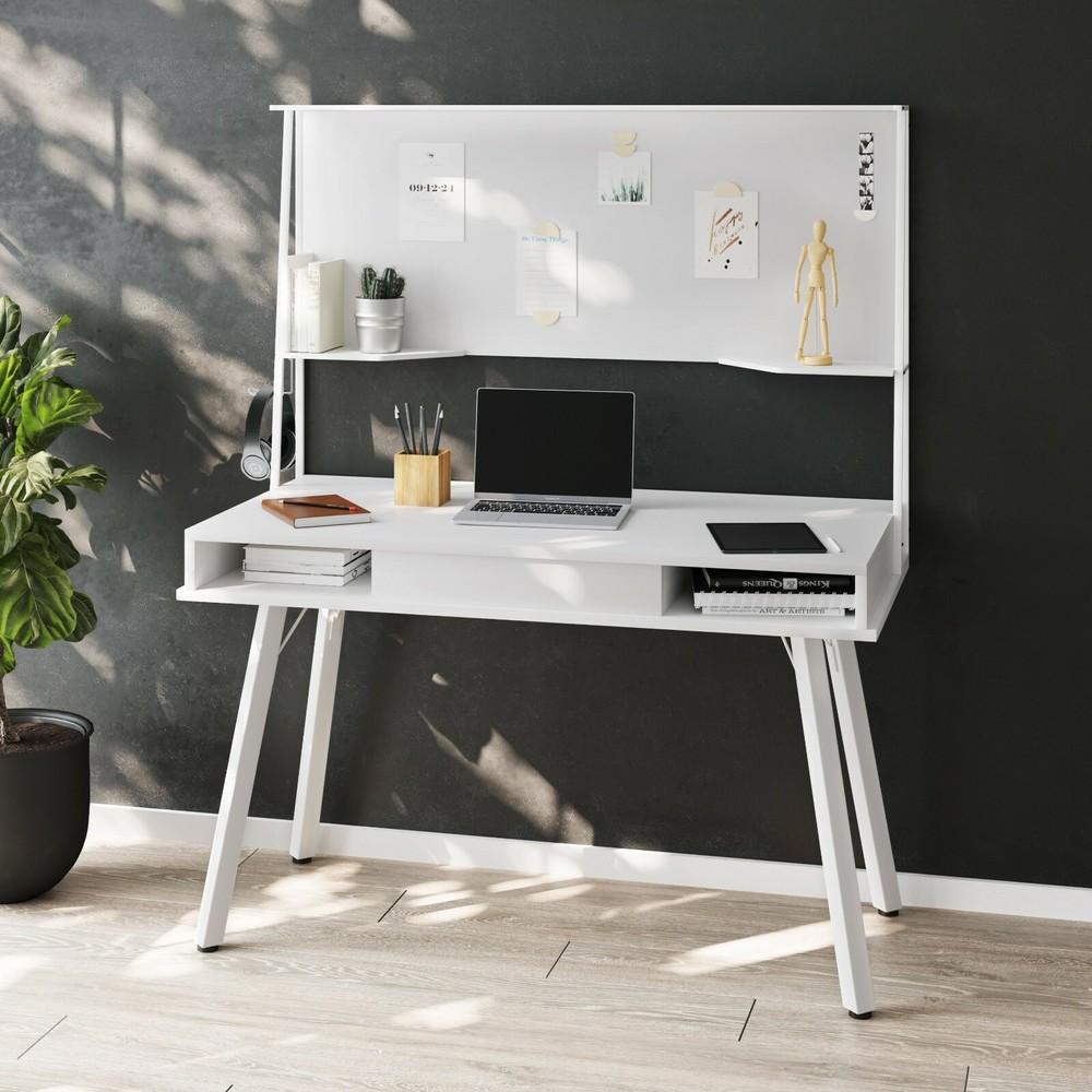 Techni Mobili Study Desk Computer Workstation w/ Multiple Storages & Whiteboard
