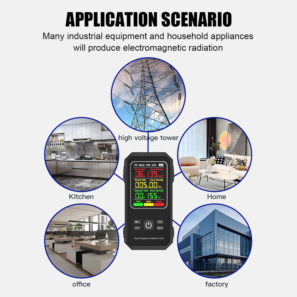 EMF Meter Radiation Detector Electromagnetic Field Tester Digital Sensor Reader