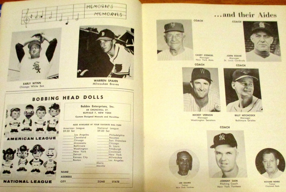1962 Baseball All Star Game Program Washington D. C. Stadium Partially Scored