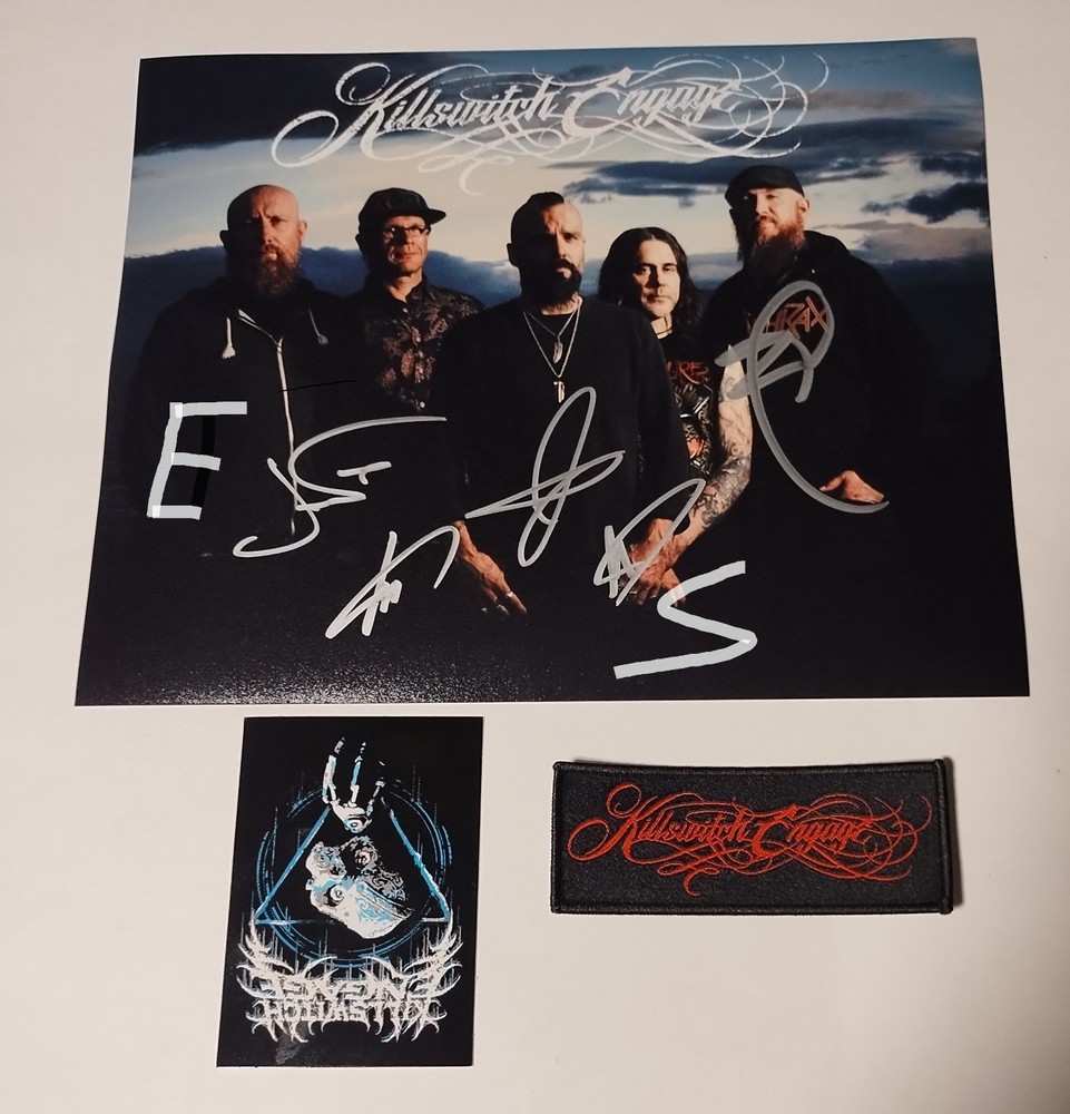 KILLSWITCH ENGAGE SIGNED THIS CONSEQUENCE CD BAND PHOTO PATCH STICKER COA JSA
