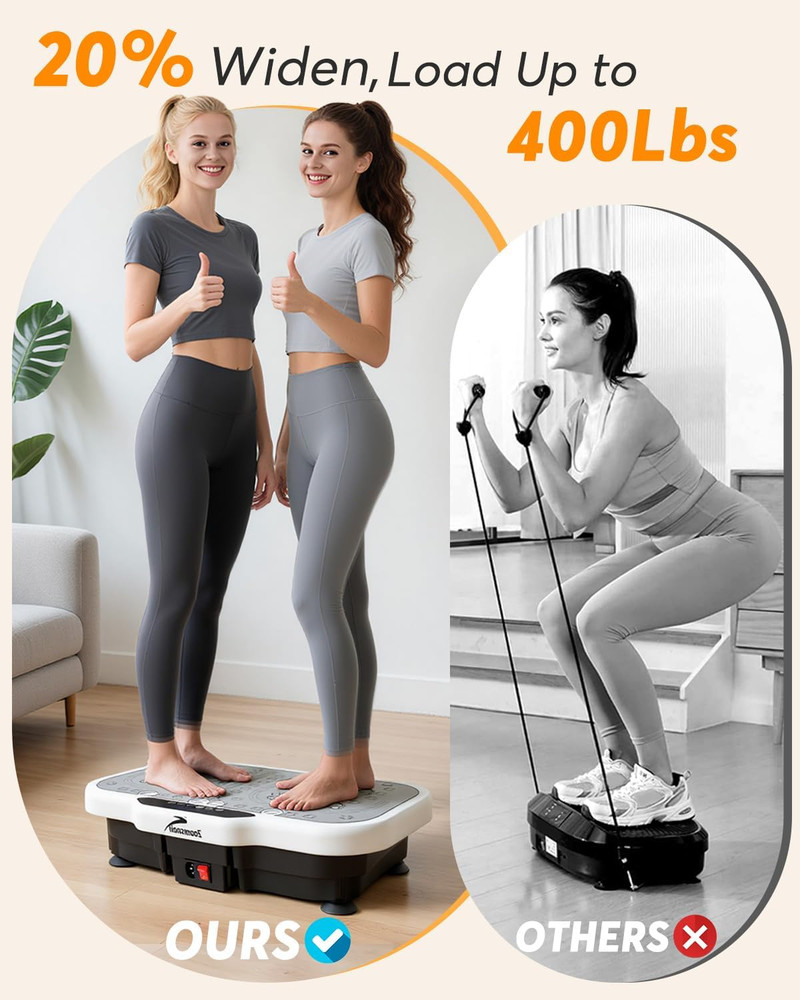 Vibration Plate Exercise Machine, Adjustable Fitness Platform, Extra Large Size