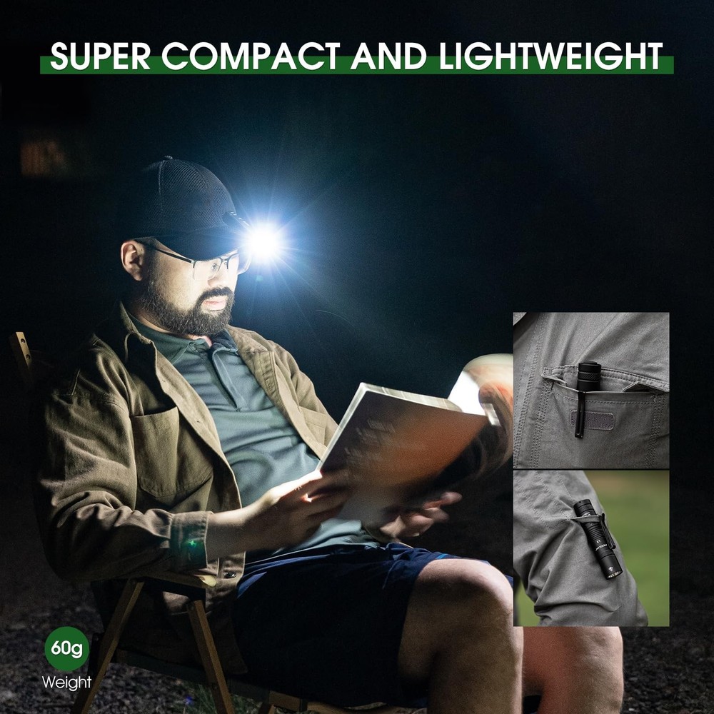Rechargeable Flashlights 1200 Lumens EDC Flashlight, AA Pocket Flashlight Hig...