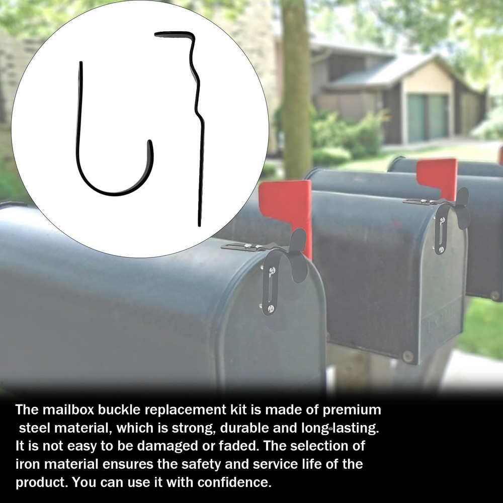 Mailbox Latch and Handle Kit, Thickened Metal Door black, silver