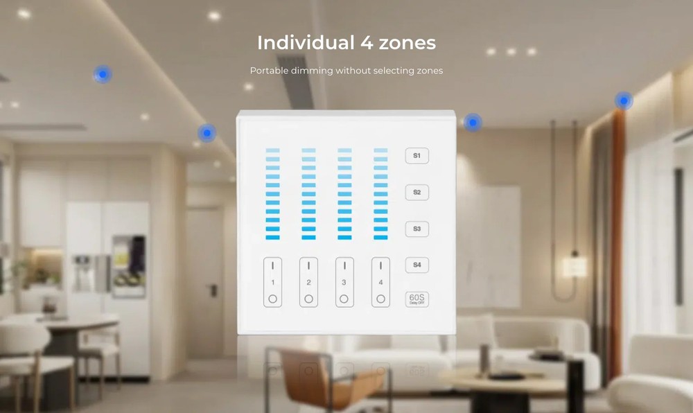 B5-B - 4-Zone Brightness Panel Remote Black
