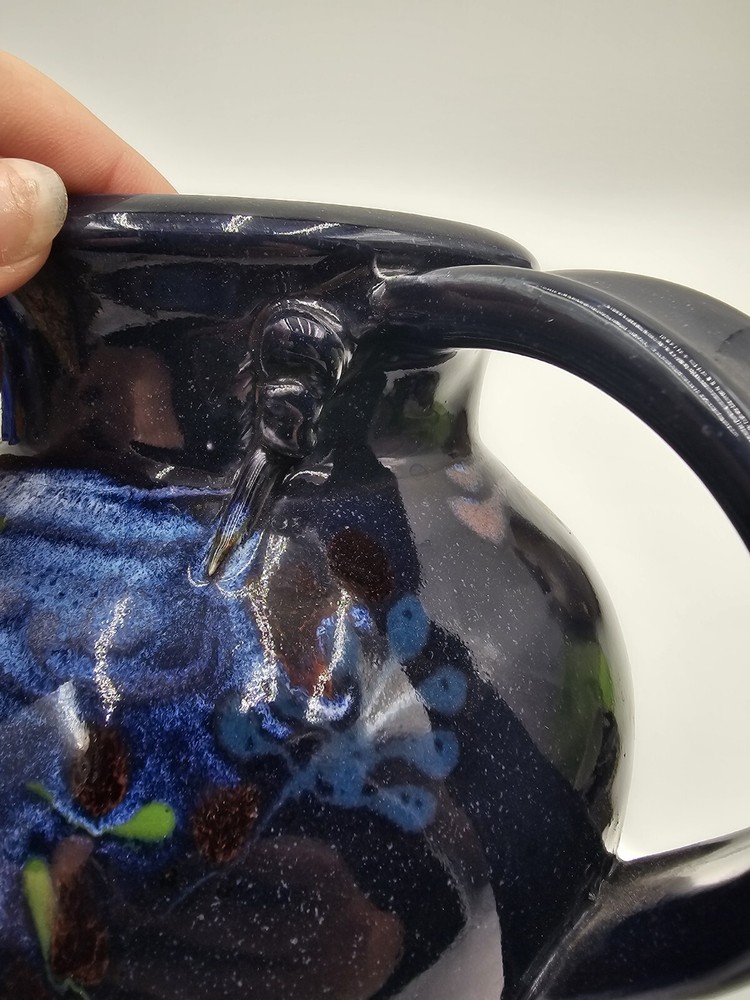 Studio Art Pottery Navy Pitcher Signed Grau Tortorella