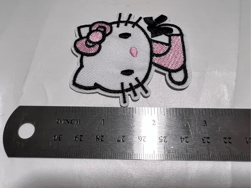 Hello Kitty with a Black Bow Iron on Patch