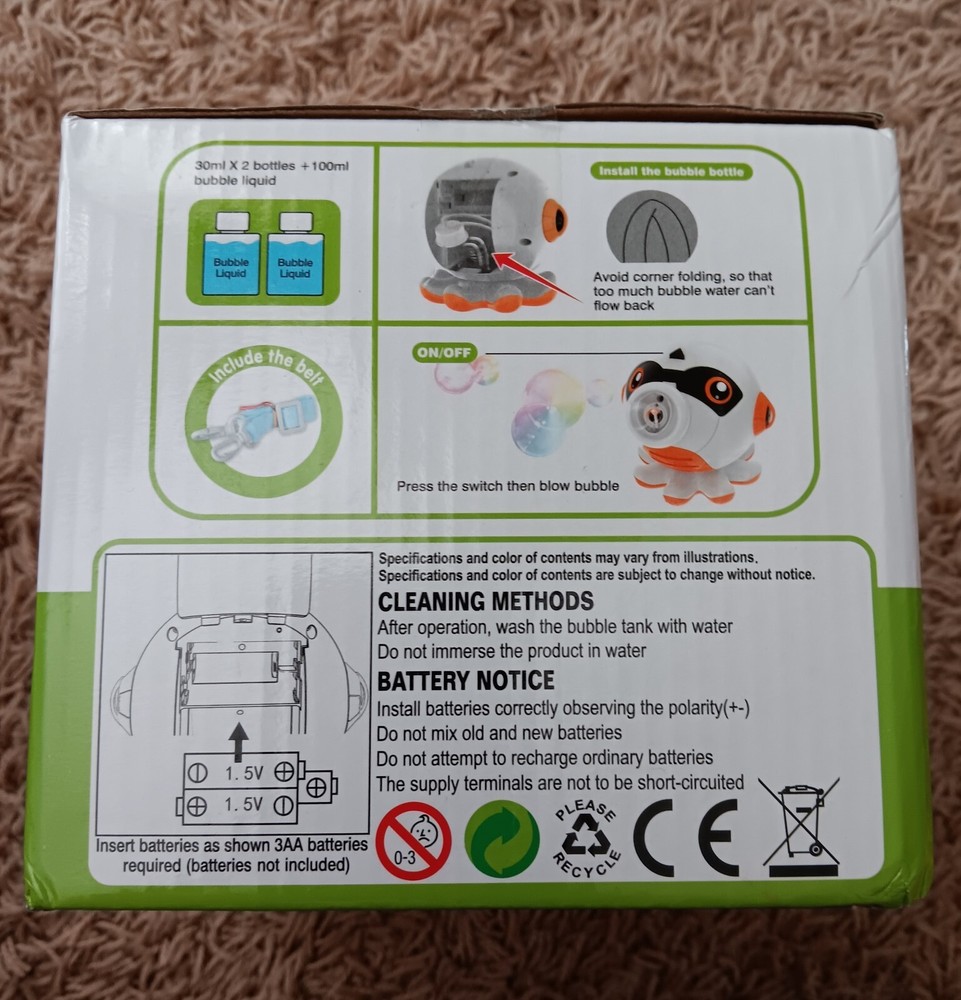 OleFun Bubble Machine, Octopus Bubble Blower