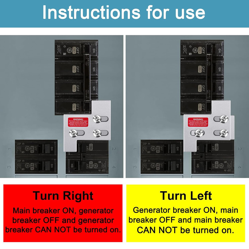 Generator Interlock Kit Compatible with General Electric GE 150 or 200 Amp Panel