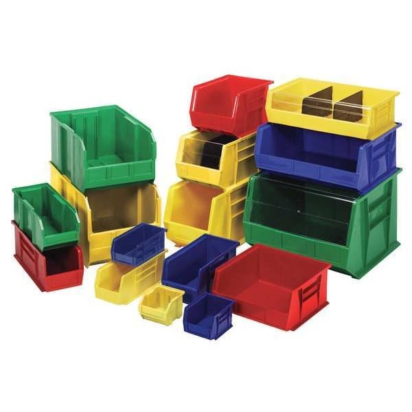 Quantum Storage Systems Qus240rd Hang & Stack Storage Bin, Polypropylene, Red,