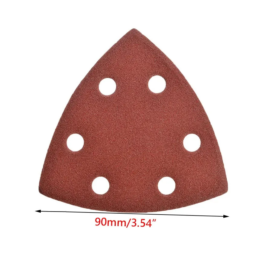 20pcs Sandpaper Triangular Sanding Discs Hook And Loop Aluminum Oxide Pads 90mm