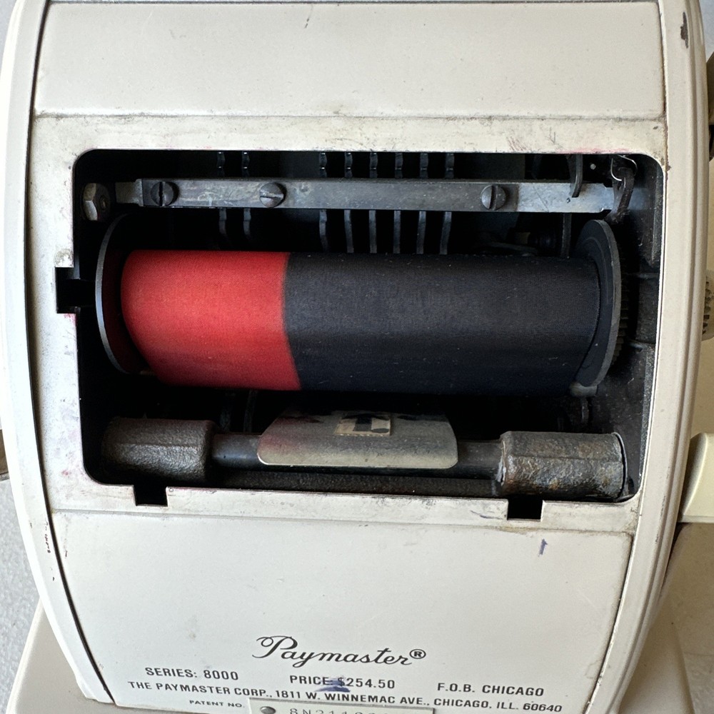 Paymaster 8000 Check Writer Beige w/key