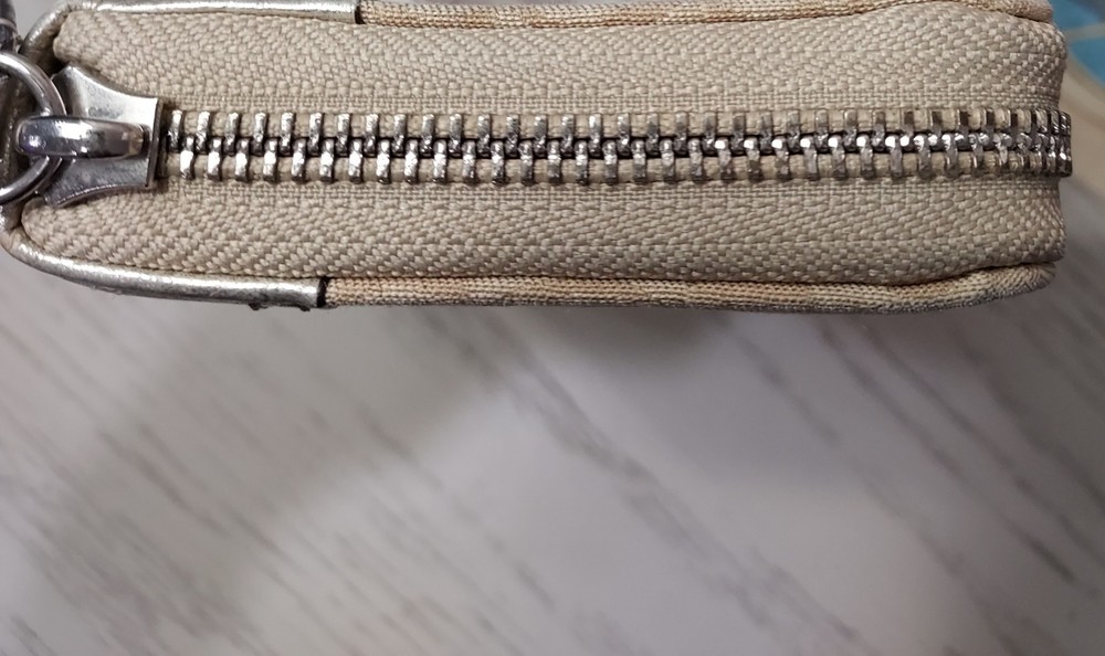 COACH Tan Long Zip Around Wallet Beige