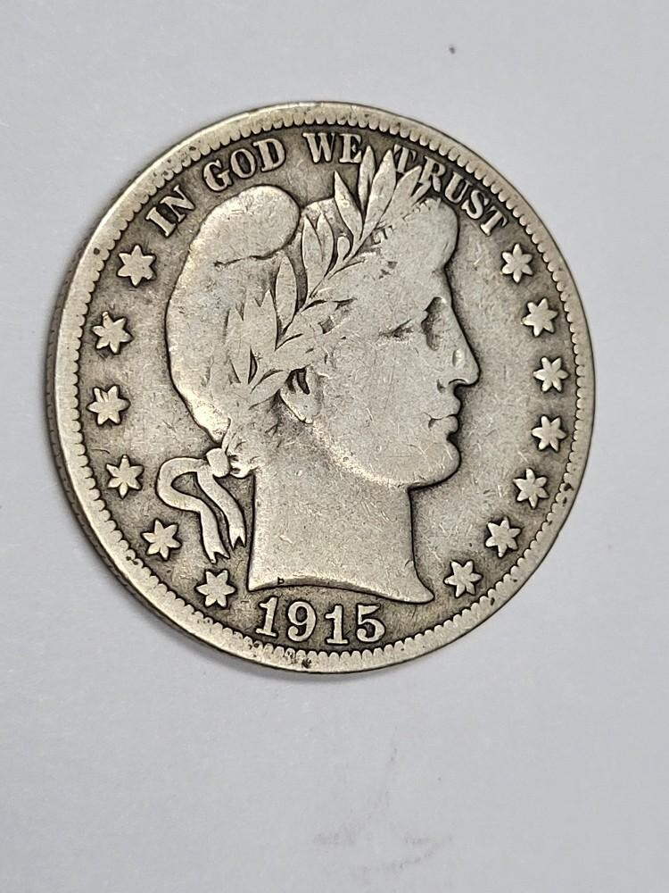 1915 S Barber Half Dollar PROBLEM FREE Fine
