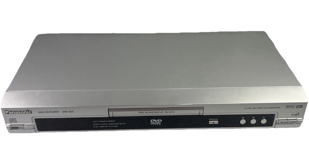 Panasonic DVD/CD Player S25 Progressive Scan Silver with Remote + A/V Chord