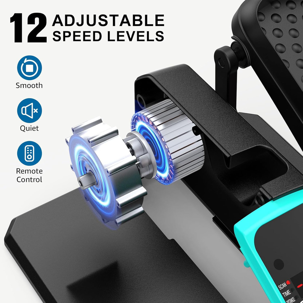 -018 Under Desk Elliptical 12 Speed 5 Modes Mini Motorized Leg Exerciser While S