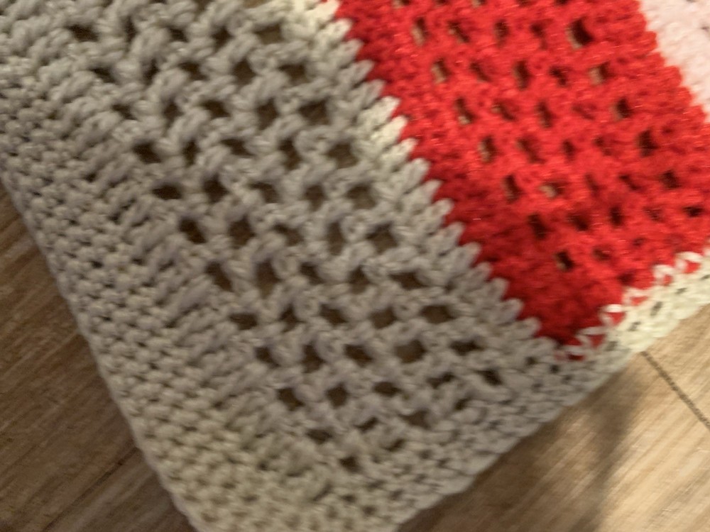 🌈 RETRO Boho - Hand-Crocheted Multicolour / Rainbow Striped Table Runner