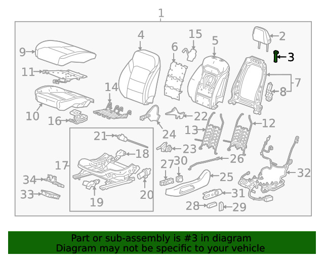 Genuine GM Light Wheat Front Seat Head Restraint Guide 23405493