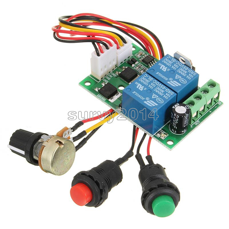 3A DC Motor Speed Controller PWM Adjustable Reversible Switch 6V/12V/24V