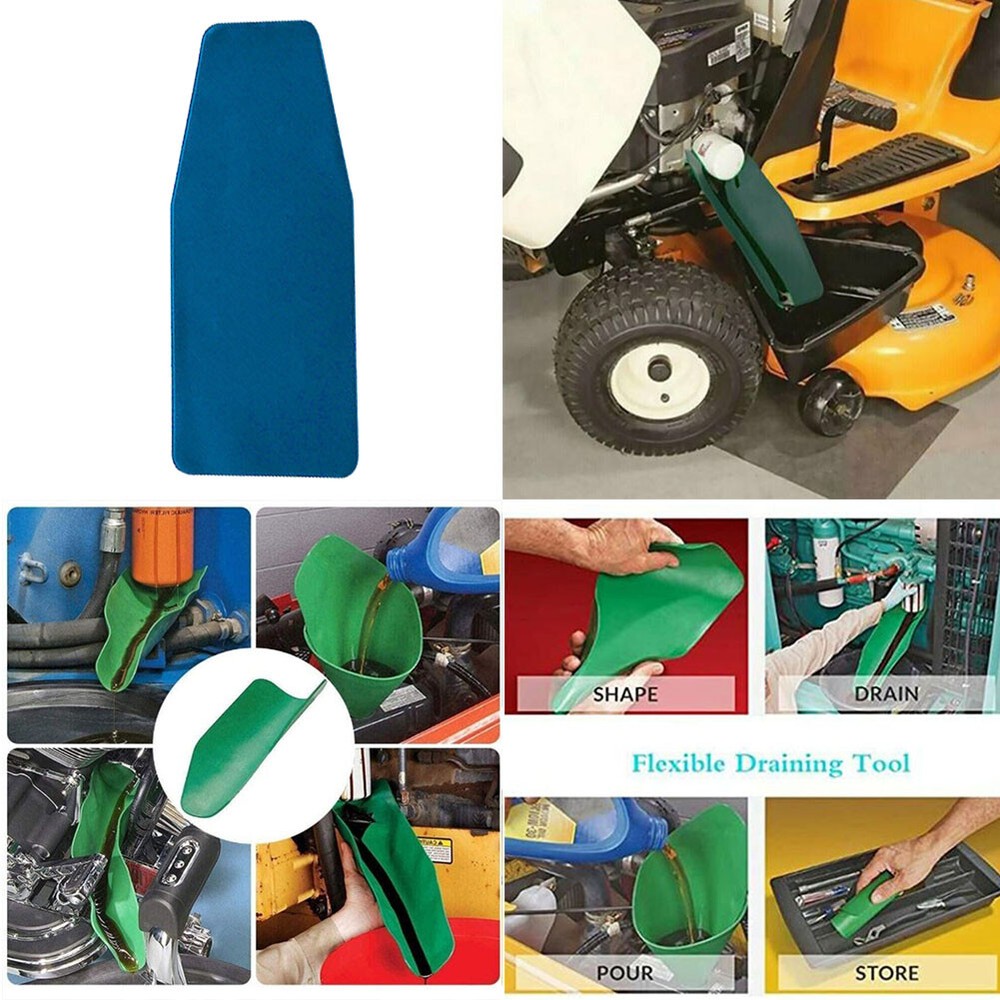 US 2 Pc 19.68''x7.87'' Funnel Oil Draining Tool Foldable Filter Reusable Drain