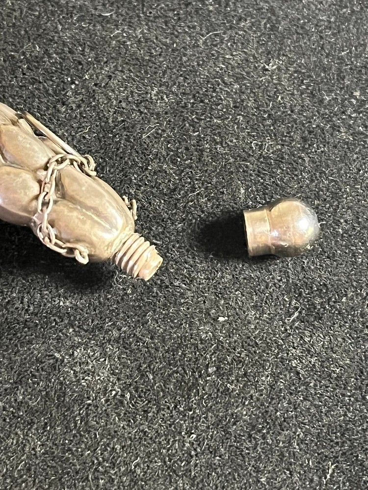 Antique Silver Perfume Bottle \ Scent Flask \ Pomander