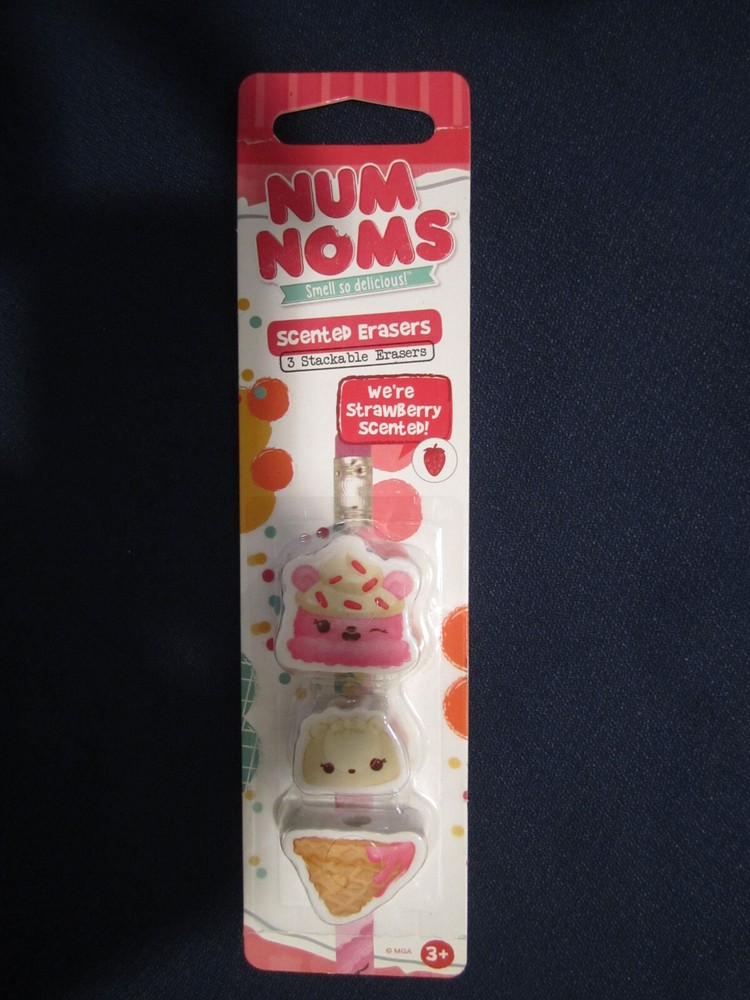 Num Noms Stackable Strawberry Scented Erasers - New