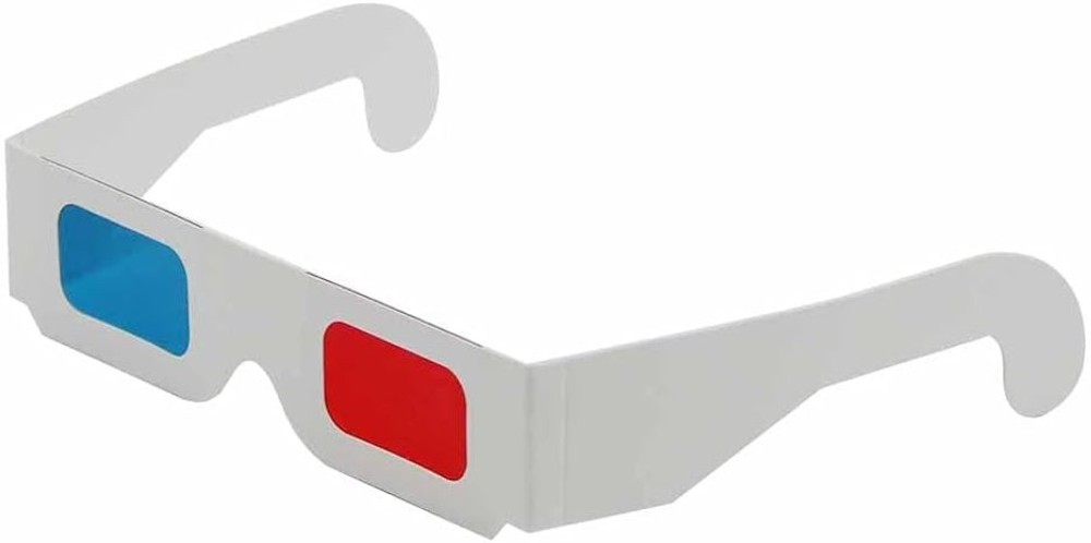 White Frame Anaglyph 3D Glasses 50 Pack