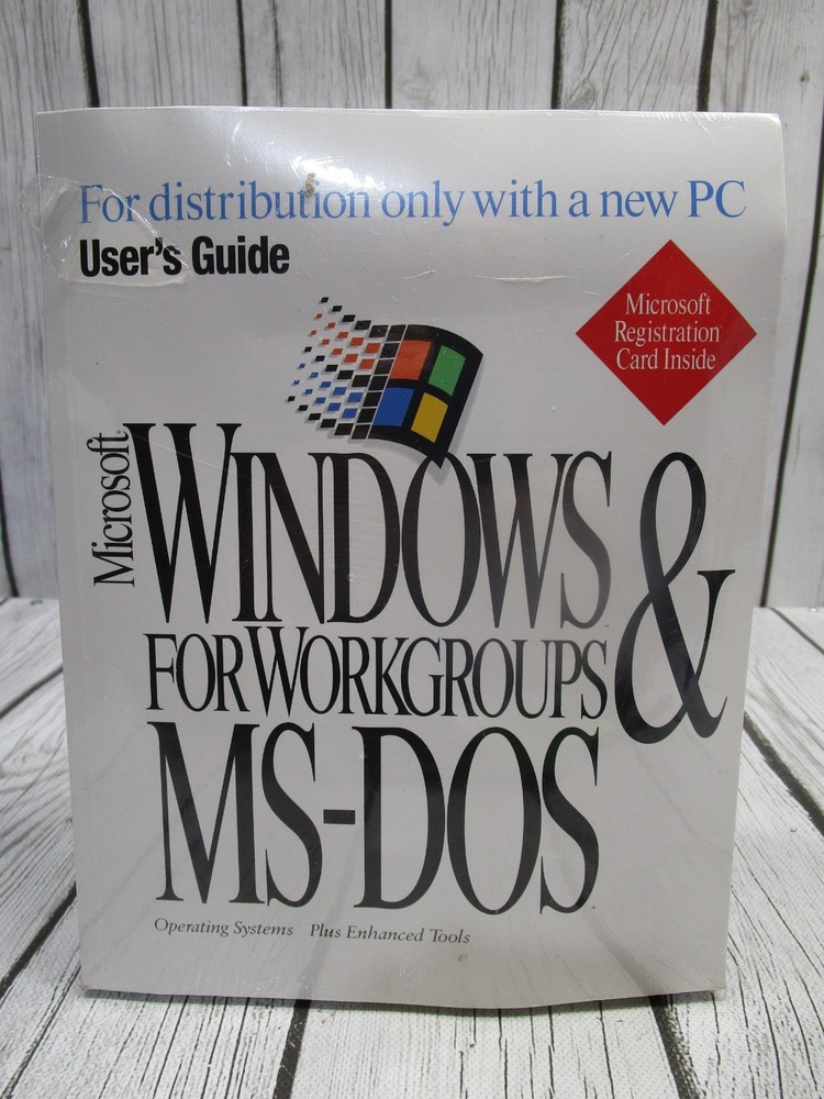 Microsoft MS-DOS and Windows for Workgroups Full Version w/Manual New Sealed