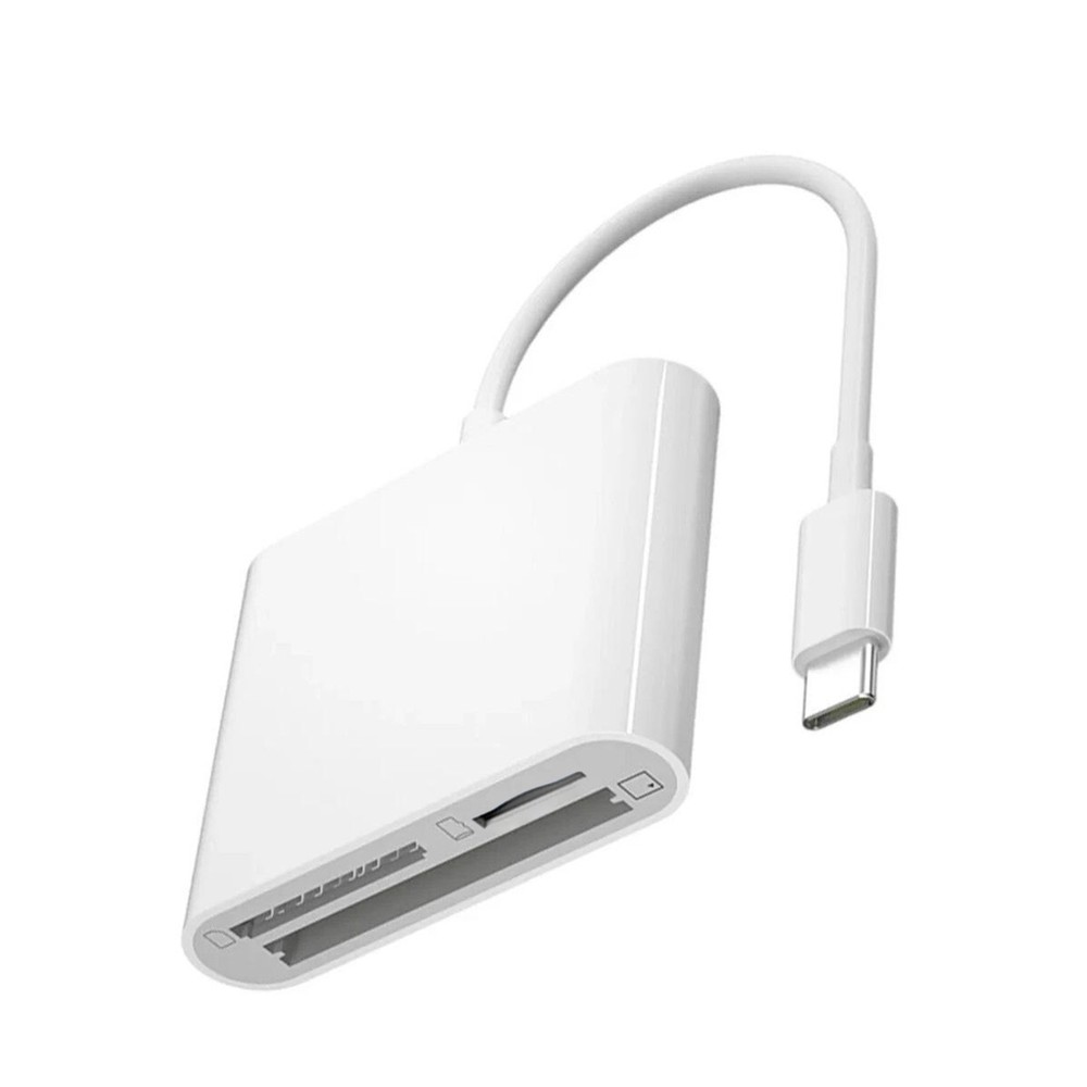 Type-C to CF SD MicroSD Card Reader Adapter Plug Play for Smartphone iPad Mac
