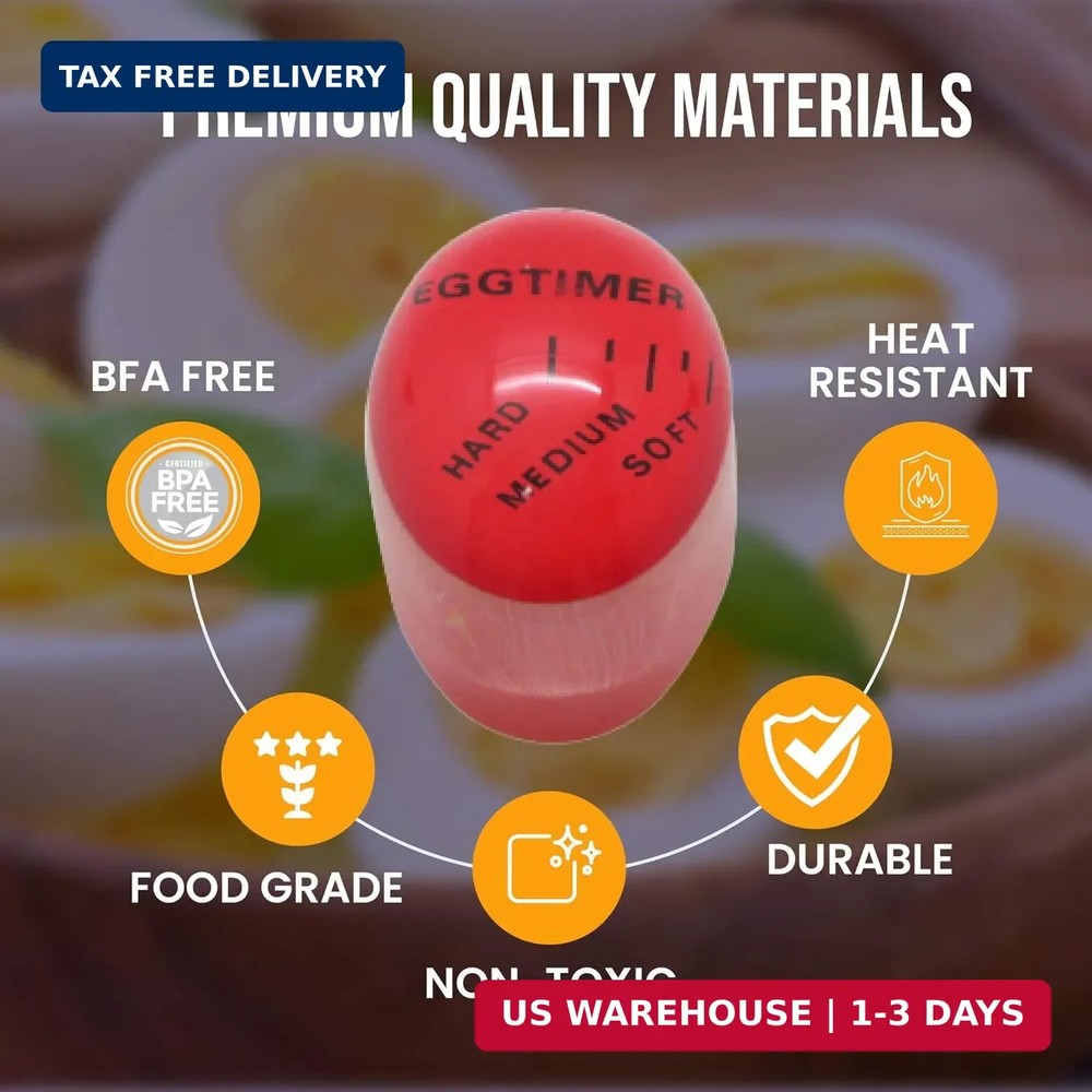 Egg Timer for Boiling Eggs (2 pcs) - Color Changing Indicator for