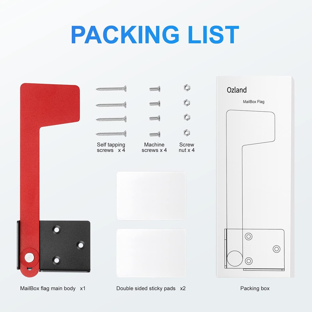 Professional Mailbox Flag, Galvanized Steel Mailbox Post-mount Mailbox Flag