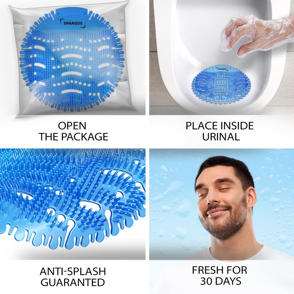 Urinal Screen Deodorizer (36 Pack) - Cakes 36 Count (Pack of 1), Blue