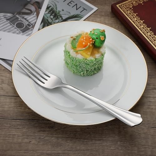 Amazon Basics Stainless Steel Dinner Forks with Forks, Silver