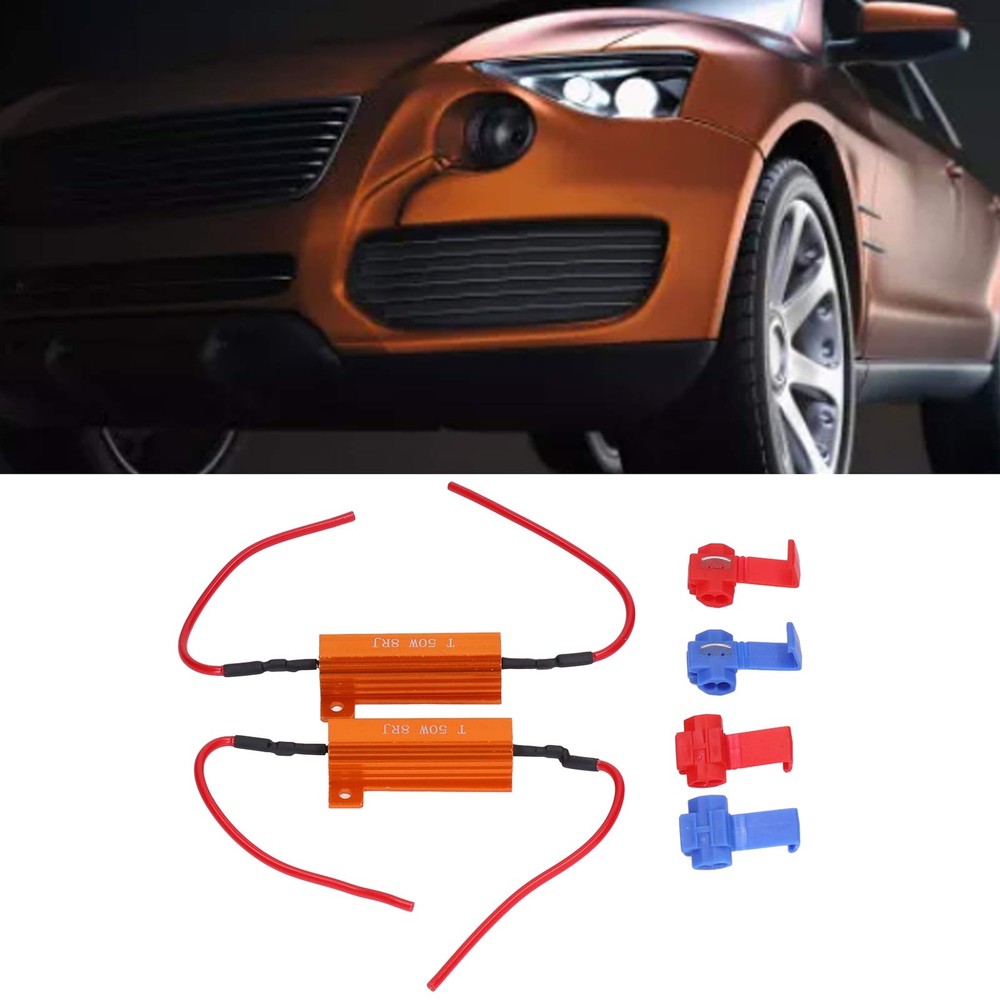 2 Sets Load Resistor 50W 8Ohm Error Accessory Kit For LED Light DRL