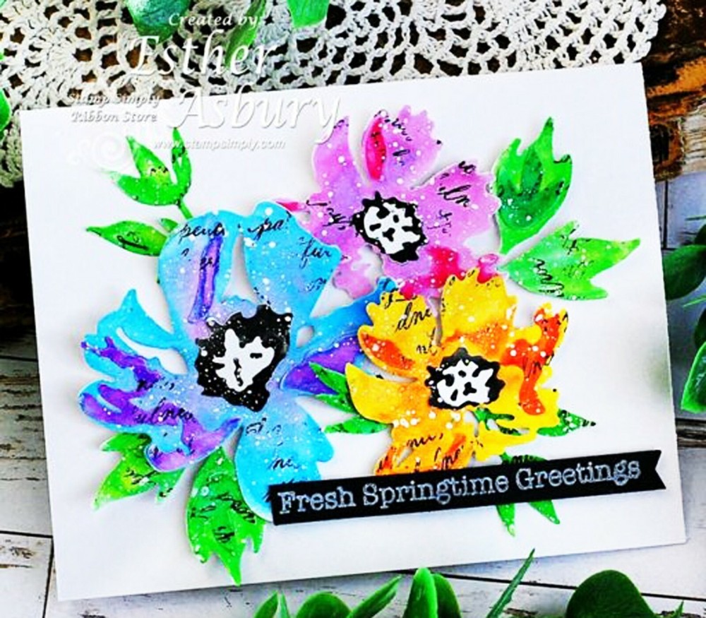 Sizzix Thinlits Brushstroke Flowers #1 7pc set #665209 Retail $16.99 Tim Holtz
