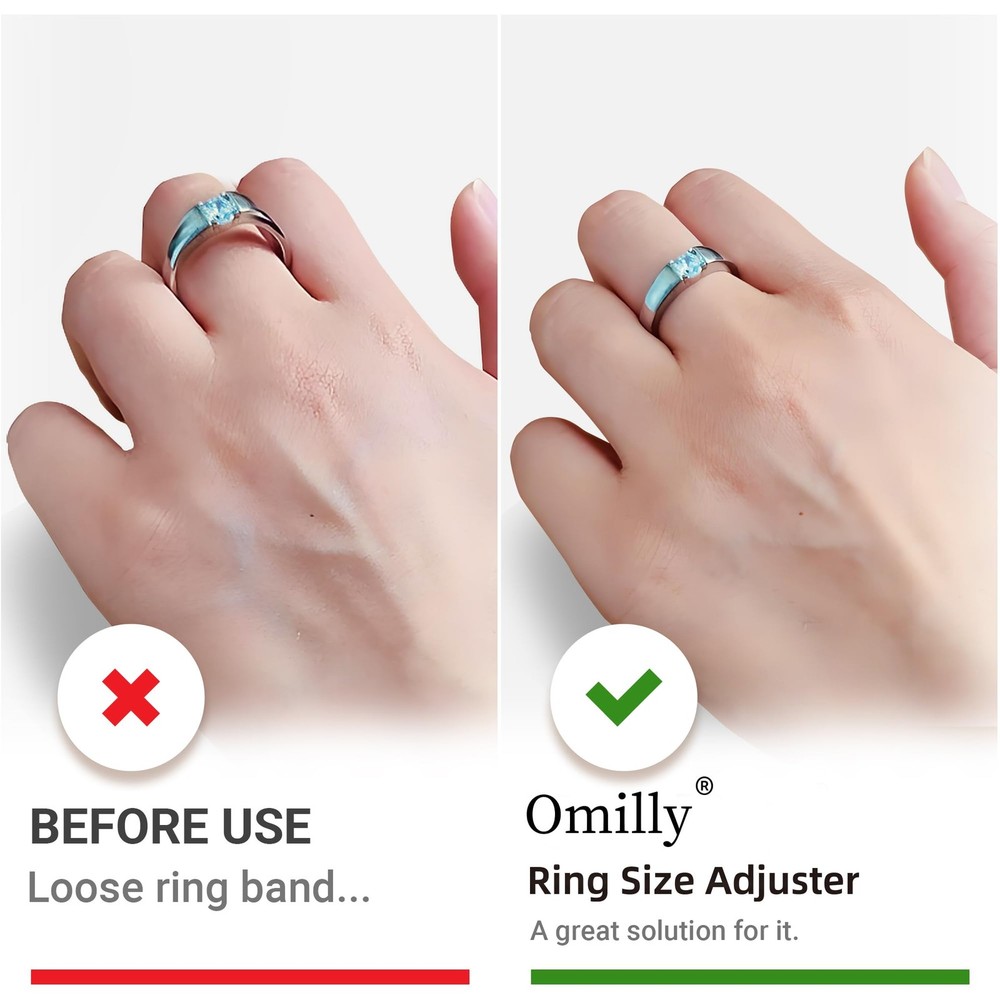 Ring Sizer Adjuster for Loose Rings, 64-Piece Set with 3 Types (Spiral...