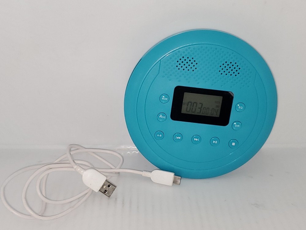 Monodeal Portable Rechargeable Personal Compact Disc CD Player MD-109B Blue.