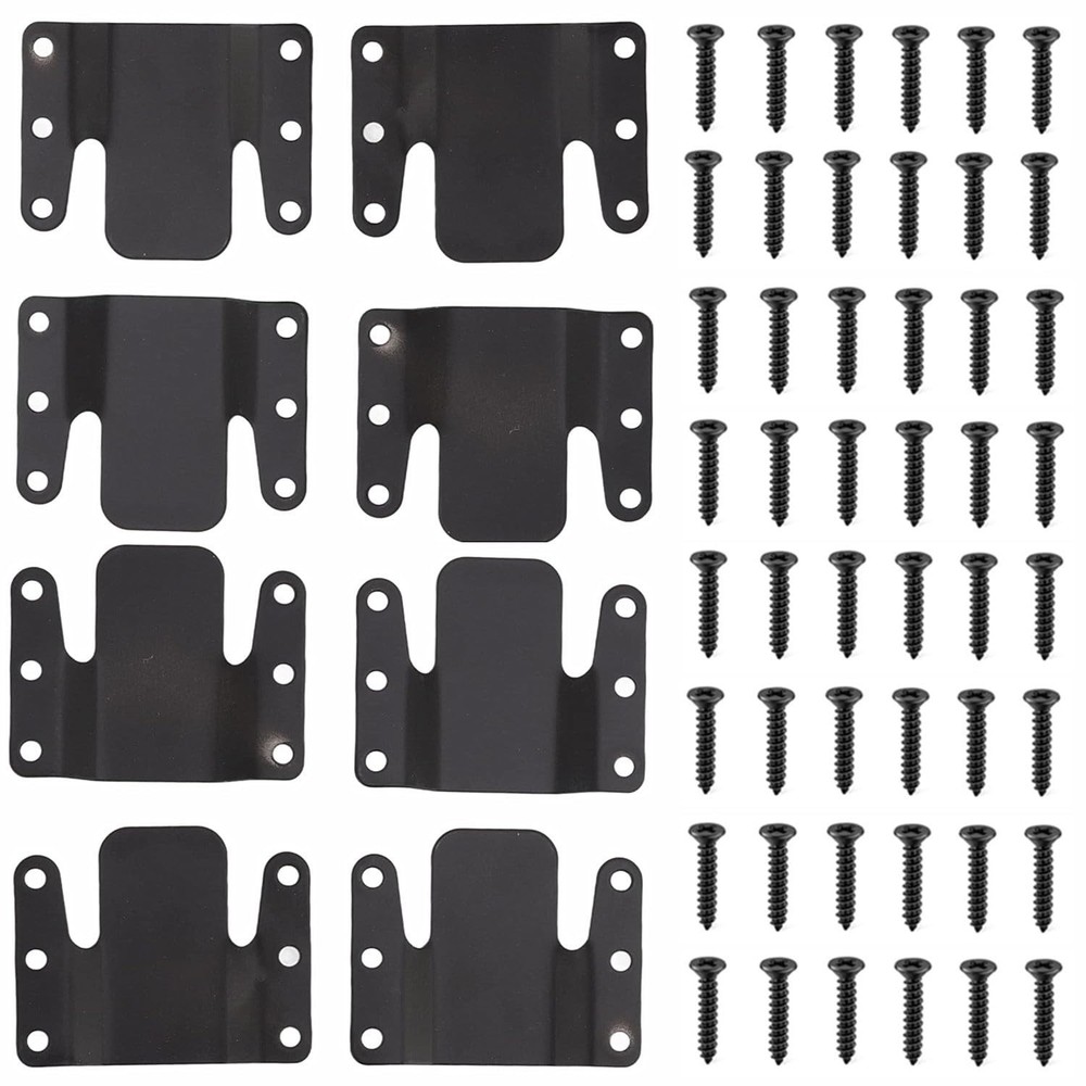 ANTFEES Universal Sectional Sofa Interlocking, 8 sofa connector-8, Black