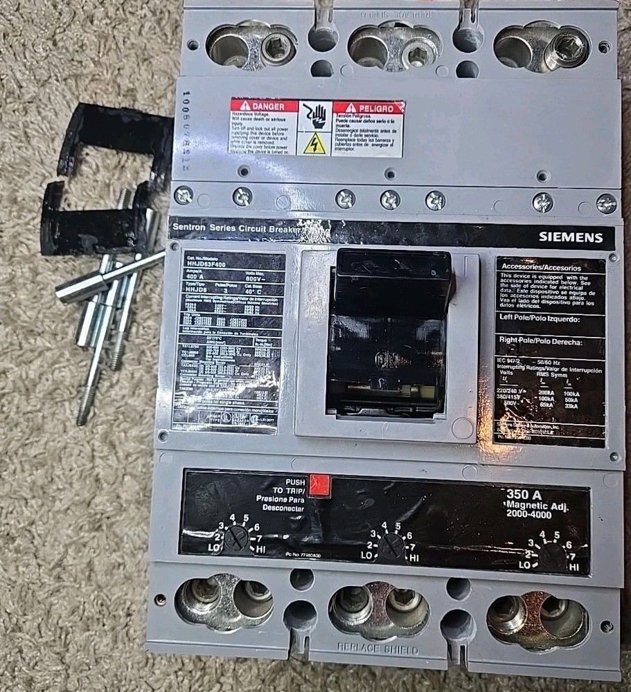 Siemens HHJD63F400 400amp frame WITH 350 Amp TRIPPING UNIT