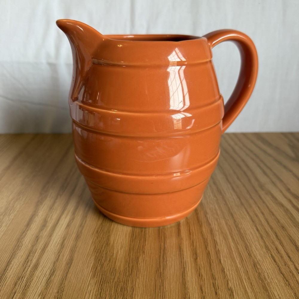 Stoneware Ceramic Pitcher With Handle 42 fl. oz. FTD Orange