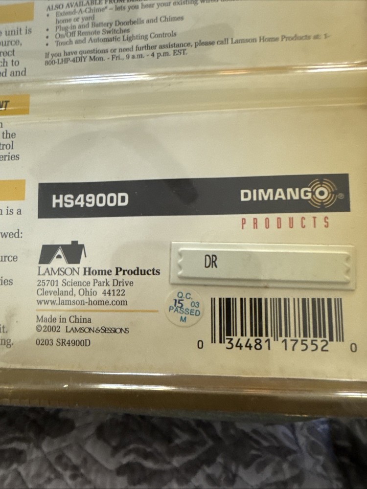 Dimango Motion Sensing Ceiling Alarm With 360 Sensor Remote Control HS4900D