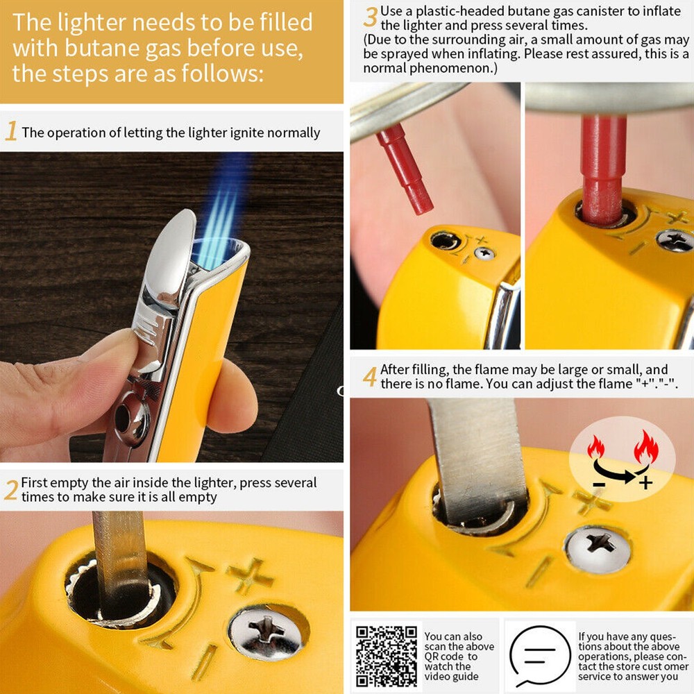 Galiner 3 Jet Torch Flame Cigar Lighter With Punch Adjustable Windproof Gift Box