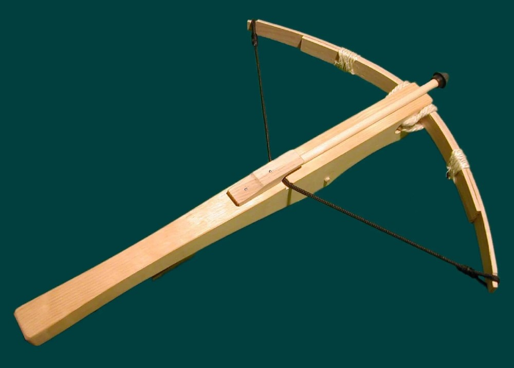 Handmade wooden crossbow