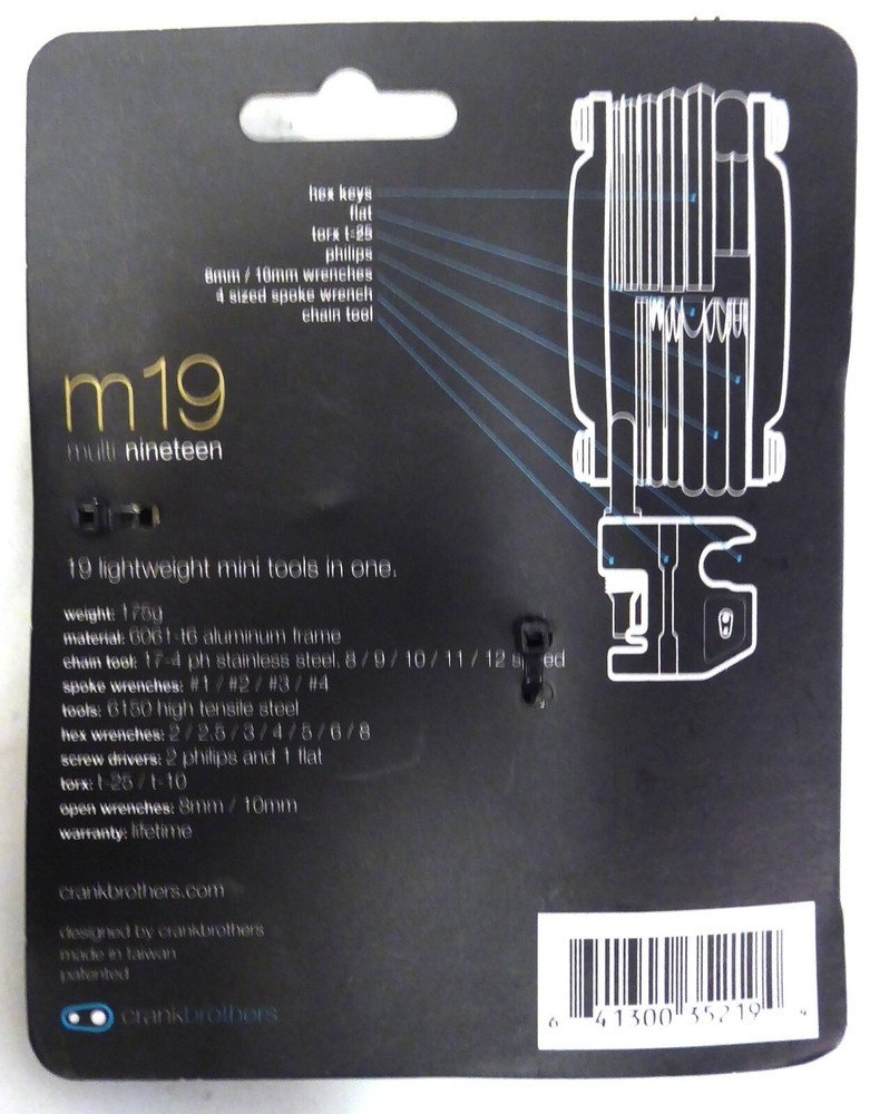 Crankbrothers M19 Bicycle Multi-Tool Midnight Black