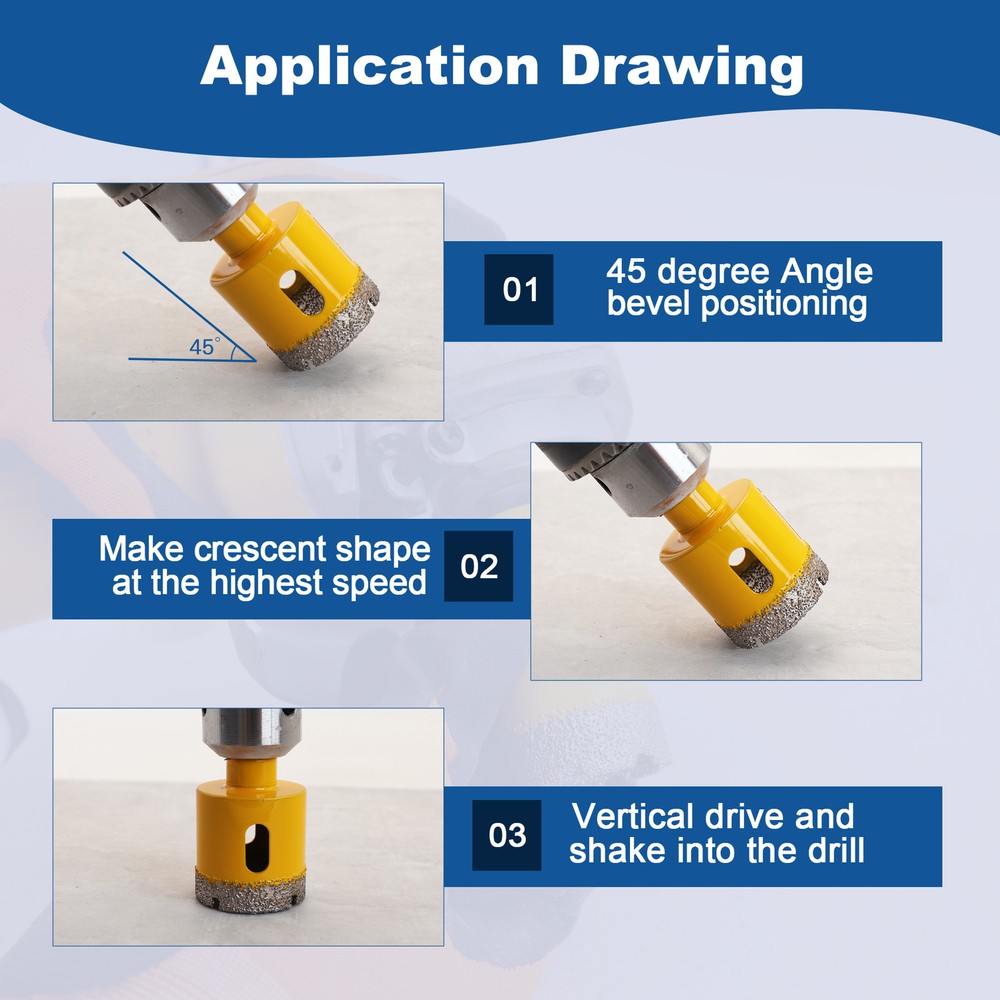 Diamond Drilling Core Bits Set Tile Drill Bit Marble Hole Saw Cutter 11pcs/box