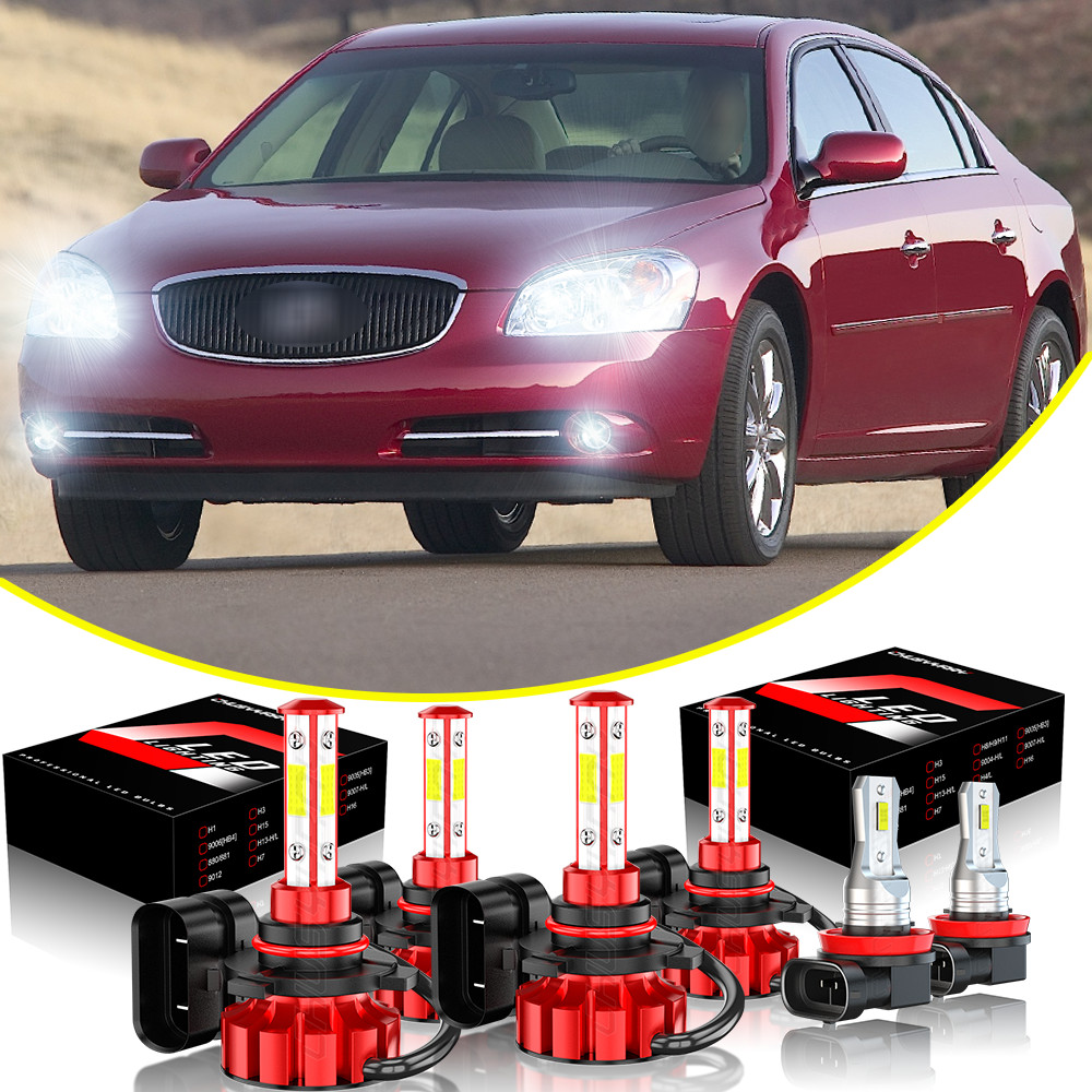 For 2006-2011 Buick Lucerne 6x LED Headlight + Fog Light Bulbs Combo Kit 6000k