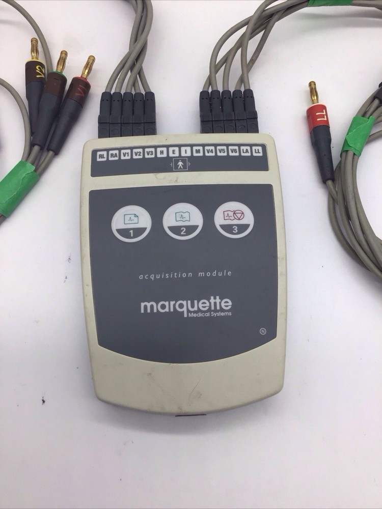 Marquette Acquestion CAM-14 ECG Interface W/Leads Untested Sold As-Is Read