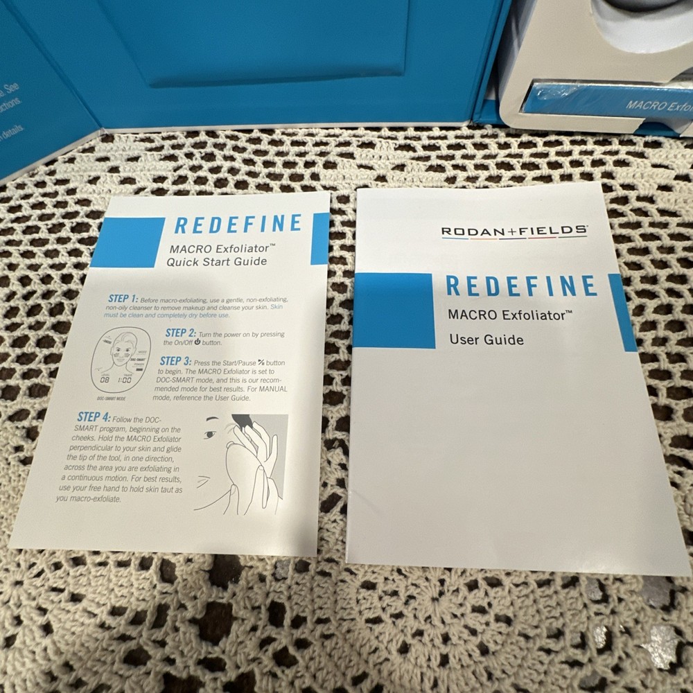 Rodan + Fields Redefine Macro Exfoliator Device With User Guide & Accessories