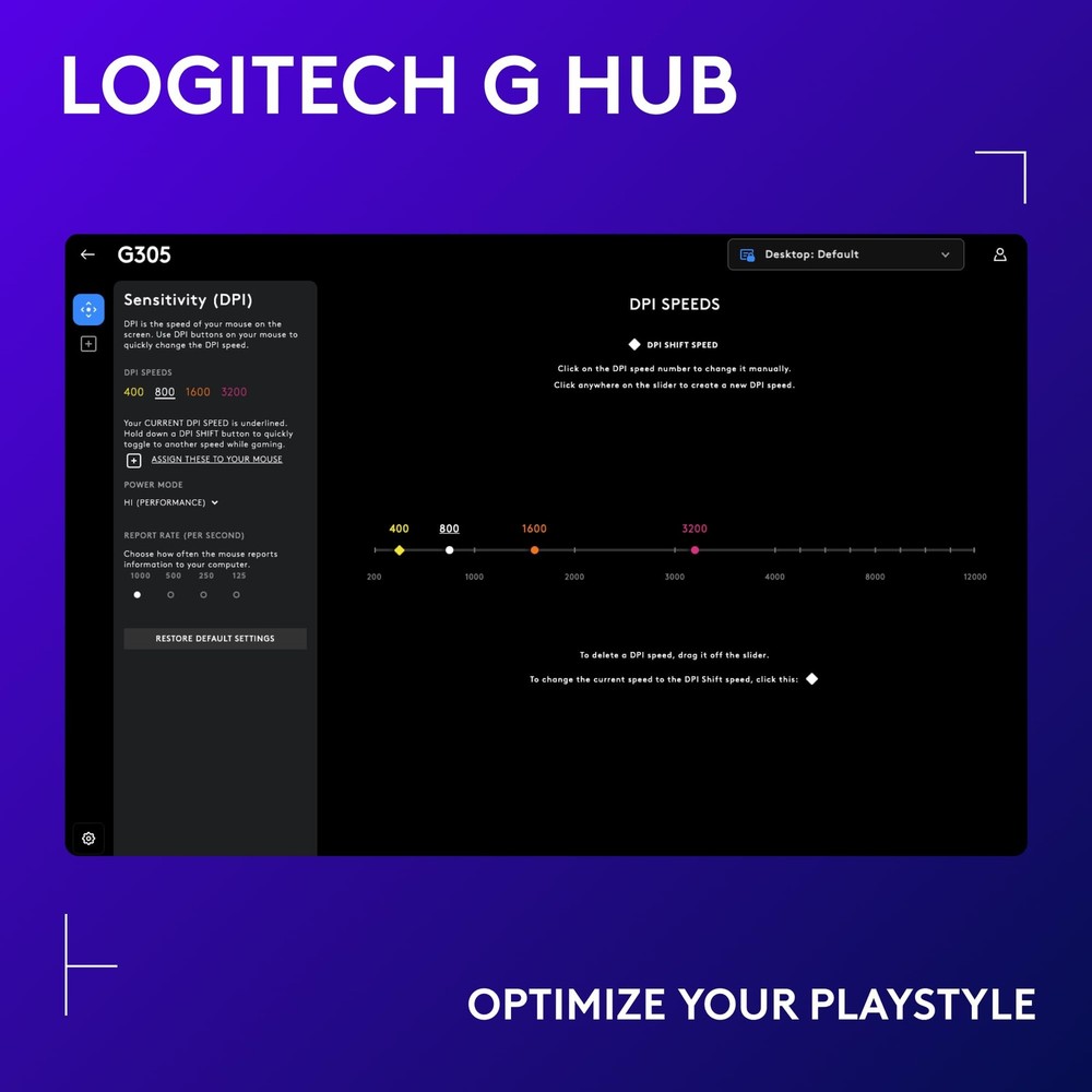 Logitech G305 LIGHTSPEED Wireless Gaming Mouse, HERO 12K Sensor, 12,000 DPI